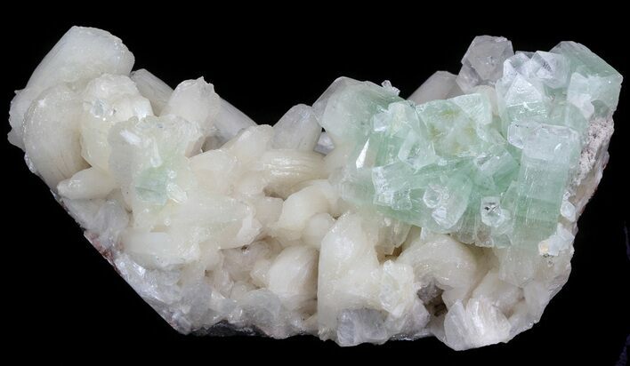 Zoned Apophyllite Crystals on Stilbite Association - India #44444